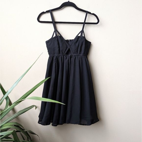 black babydoll mini dress